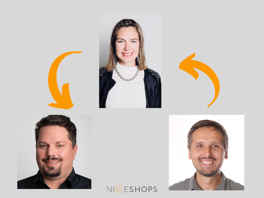 carina hödl arbeitet bei niceshops in zwei tandems mit christian moser bzw. stephan lueckl